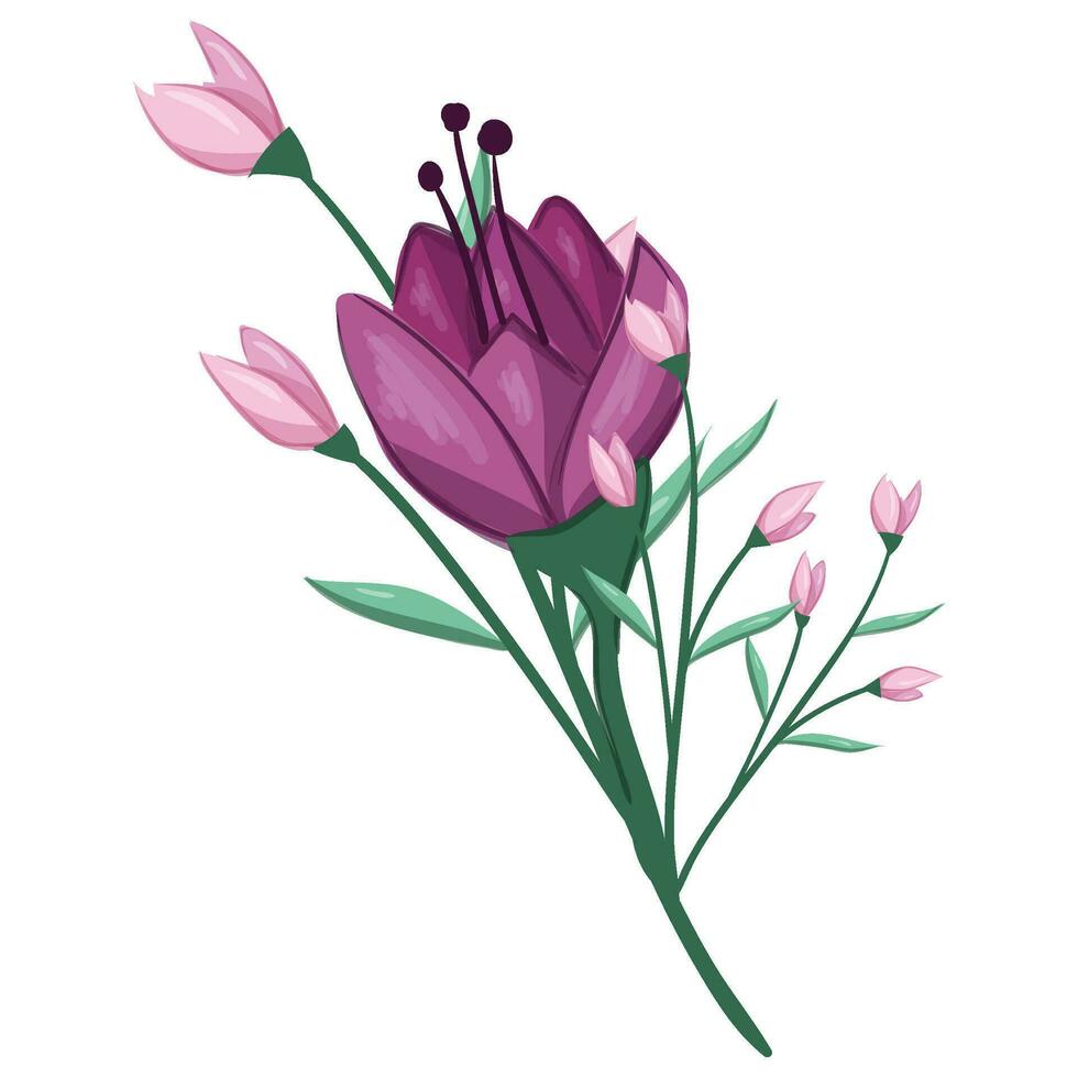 Blossom Pink Flower Bush vector