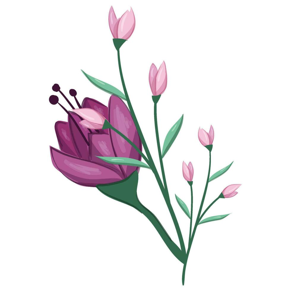 Blossom Pink Flower Bush vector