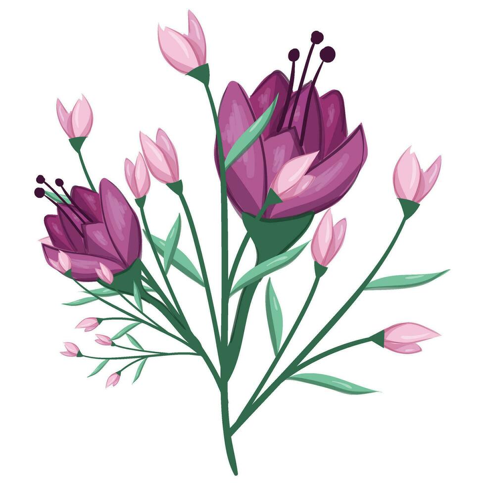 Blossom Pink Flower Bush vector