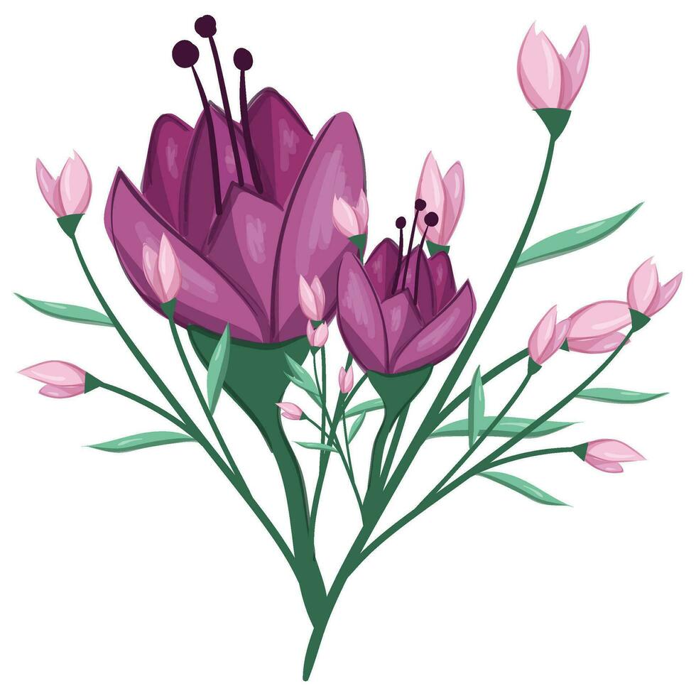 Blossom Pink Flower Bush vector