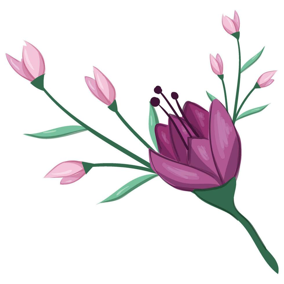 Blossom Pink Flower Bush vector