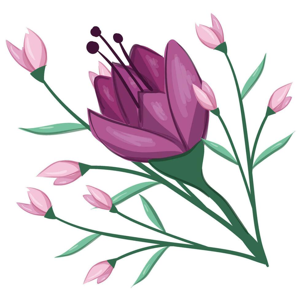Blossom Pink Flower Bush vector