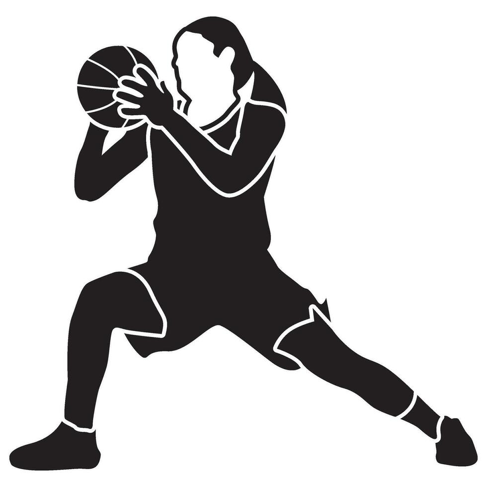 baloncesto muchachas pose sólida vector