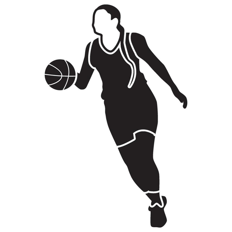 baloncesto muchachas pose sólida vector