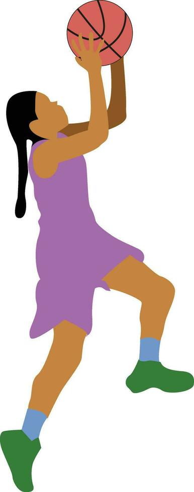 Women's Pose Dribble Basketball Player vector