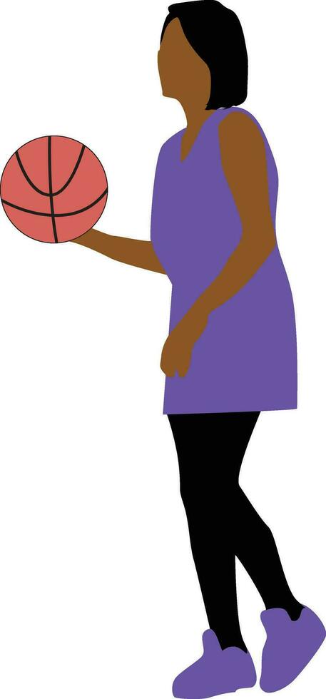 Women's Pose Dribble Basketball Player vector