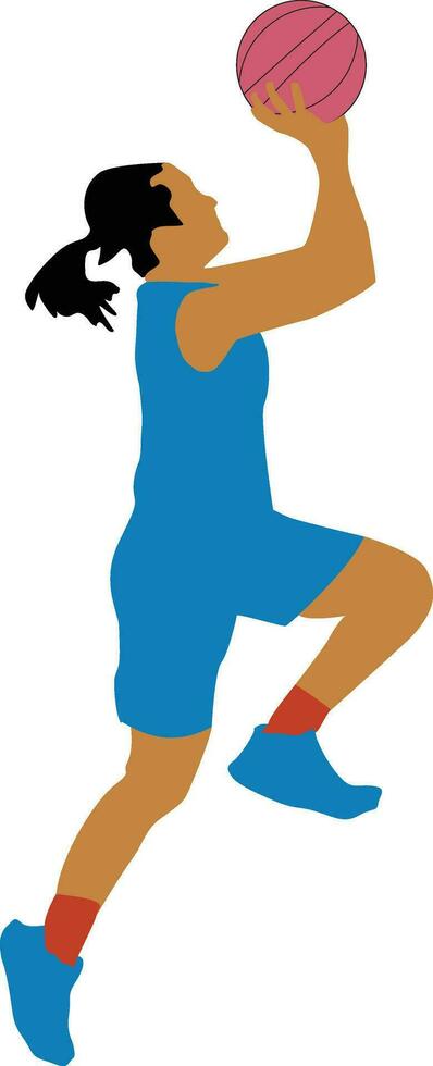 Women's Pose Dribble Basketball Player vector