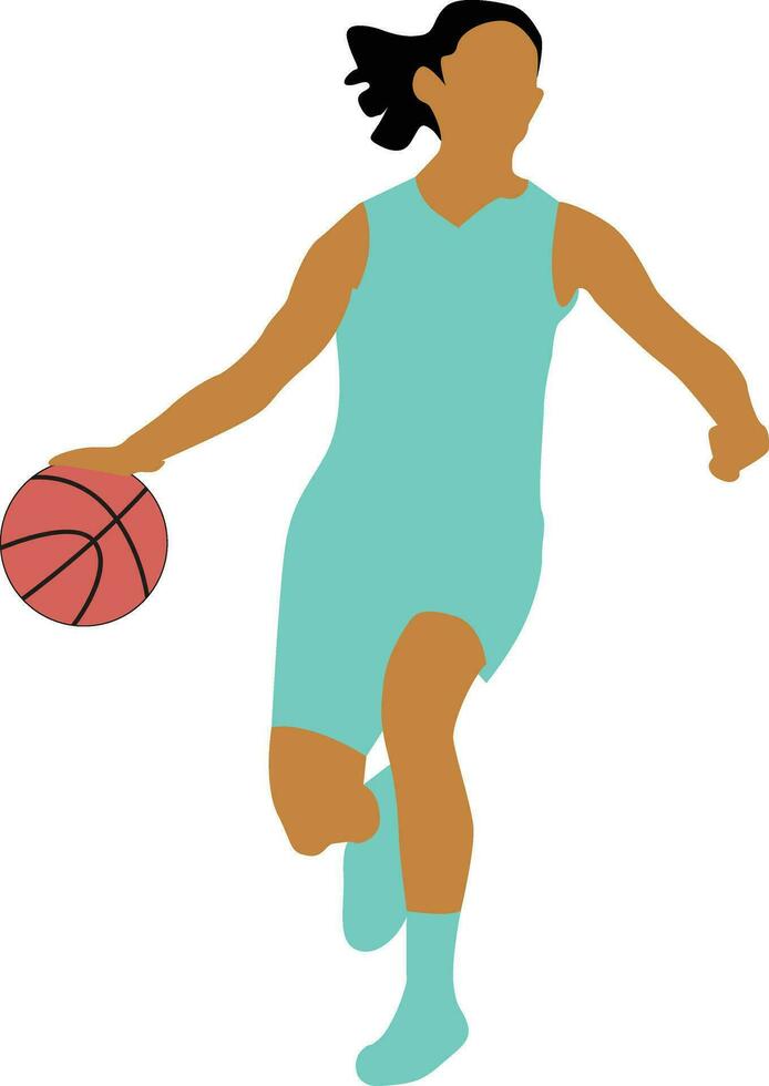 Women's Pose Dribble Basketball Player vector