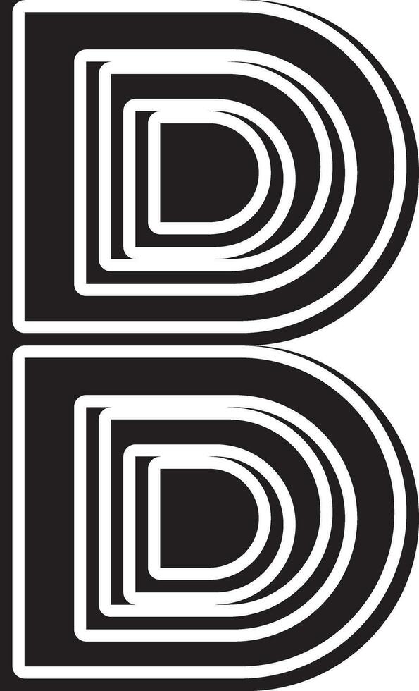 B letter logo solid style vector