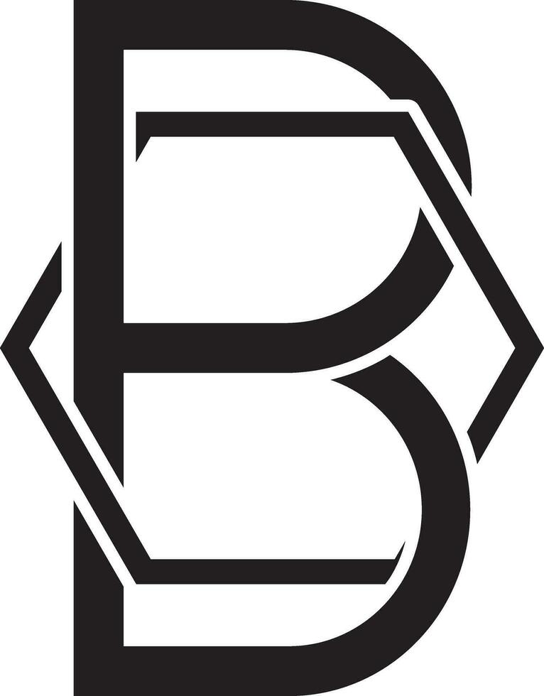 B letter logo solid style vector