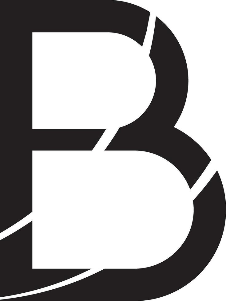 B letter logo solid style vector