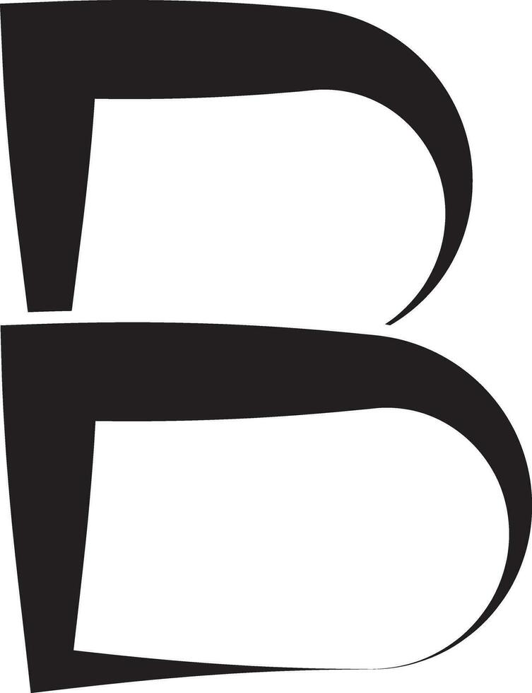 B letter logo solid style vector