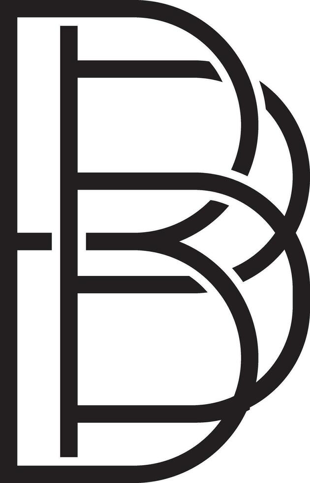 B letter logo solid style vector