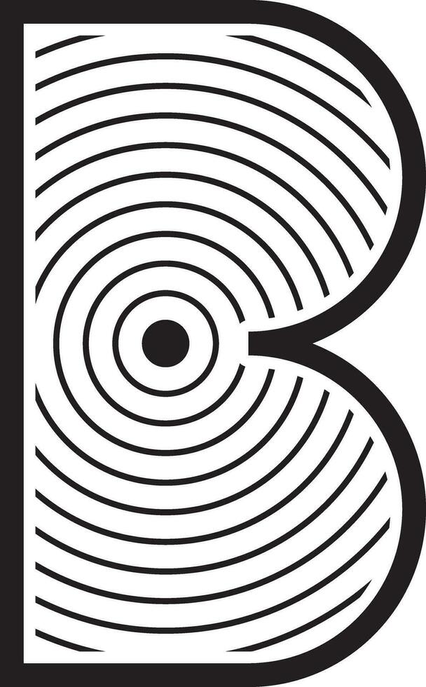 B letter logo solid style vector