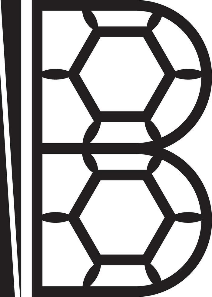 B letter logo solid style vector