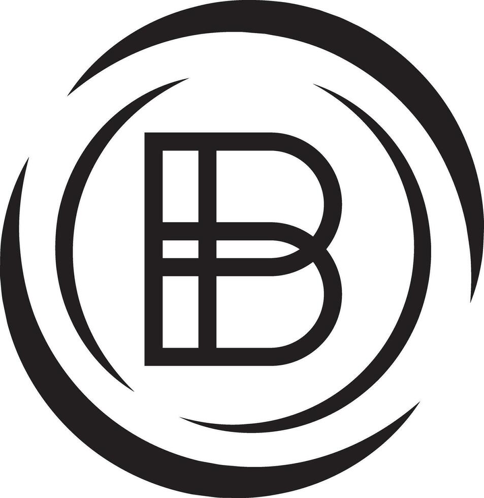 B letter logo solid style vector