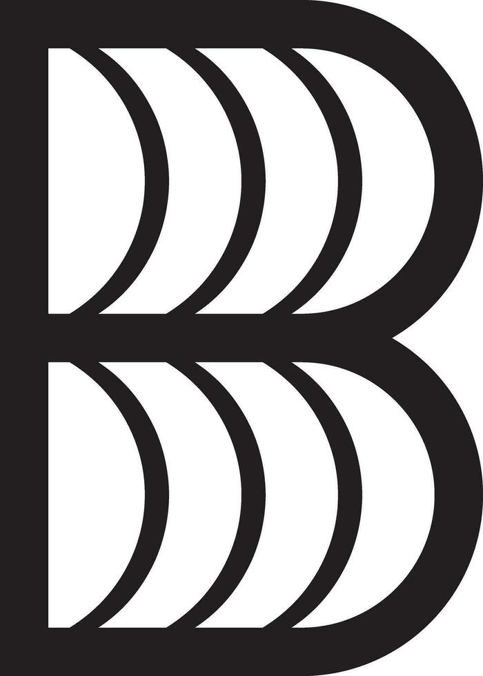 B letter logo solid style vector
