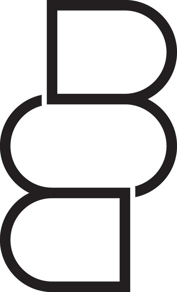 B letter logo solid style vector