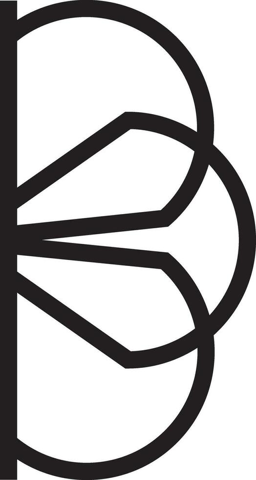 B letter logo solid style vector
