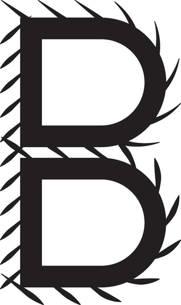 B letter logo solid style vector