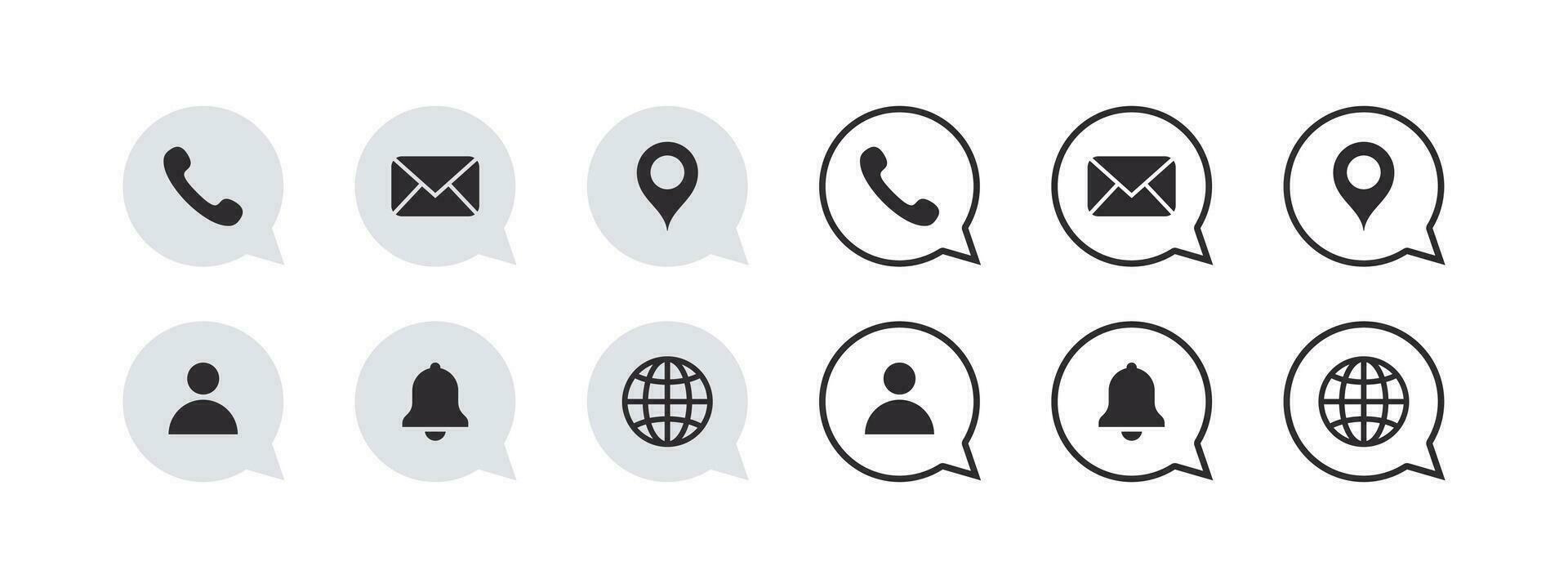 Contact us concept icons. Website or UI icons. Vector scalable graphics