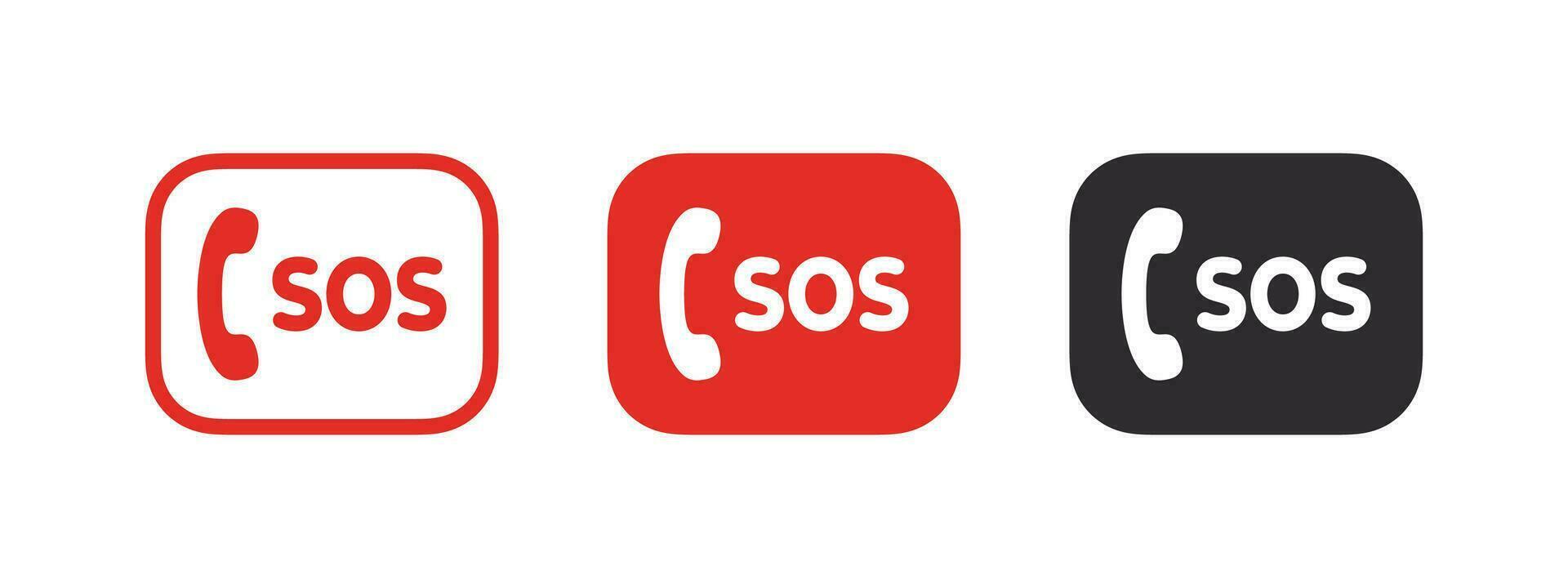 SOS Emergency badges. SOS square signs. Help service sign. Vector scalable graphics