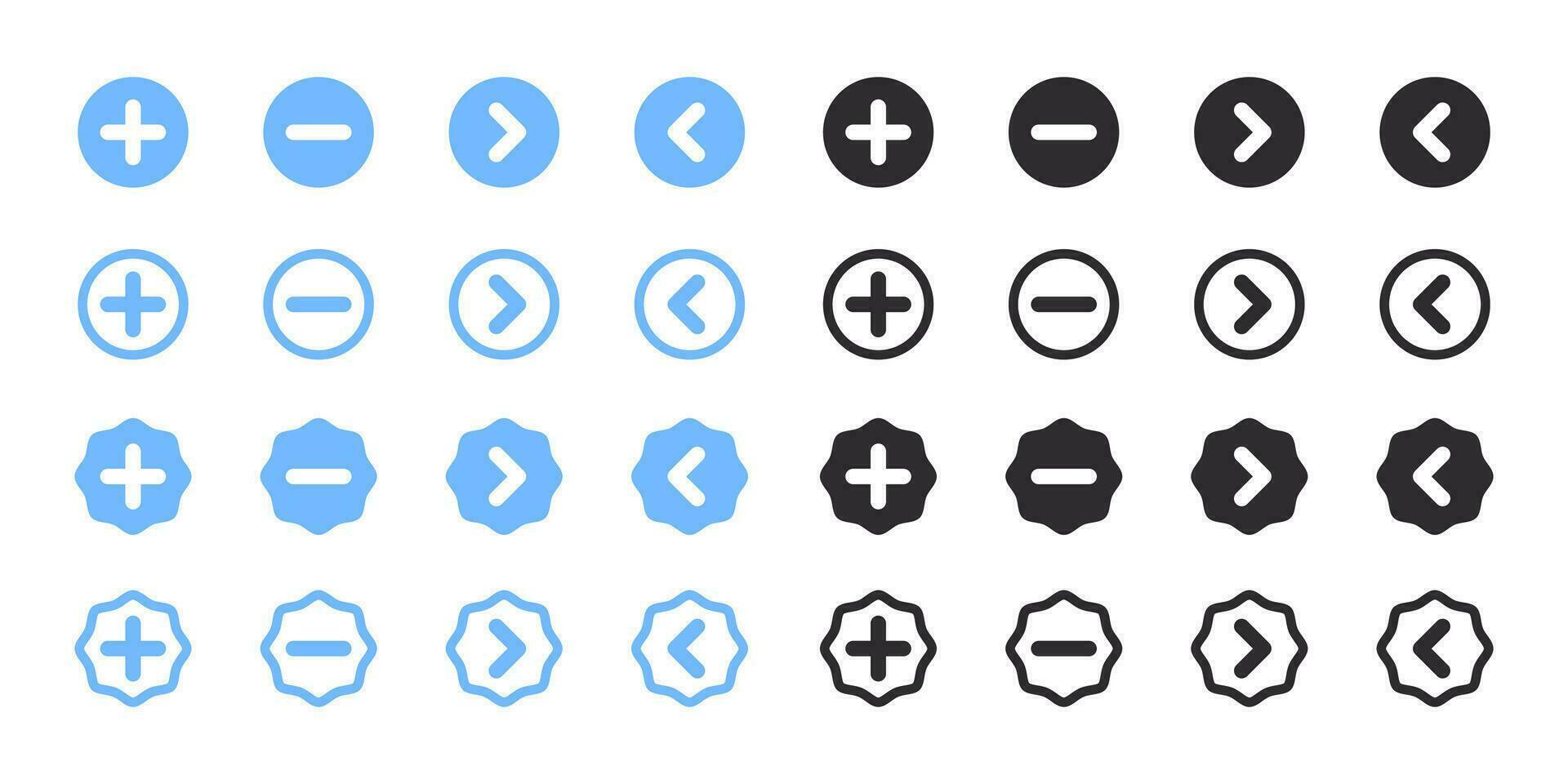 Arrows icons set. Blue and black arrows icons. Vector scalable graphics