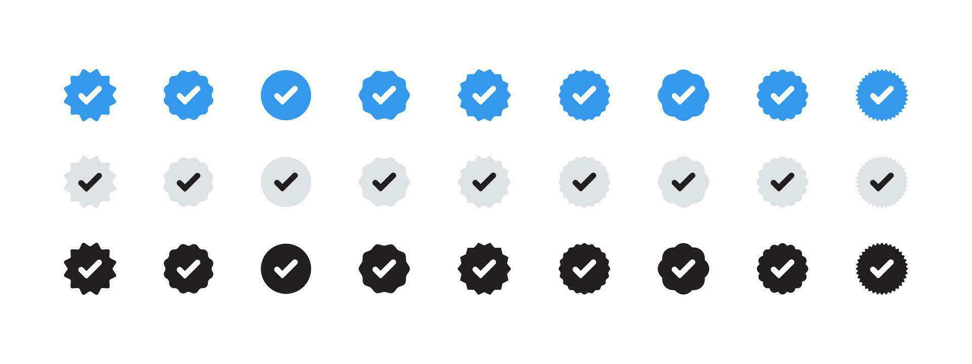 Check mark icons set. Check marks symbol collection. Simple check mark. Verify icons. Vector scalable graphics