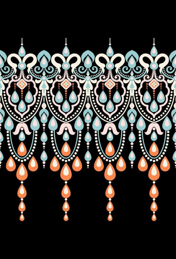 Botanical floral Seamless. Background Seamless Pattern Geometric Ethnic pattern design  for background, carpet, wallpaper, clothing, wrapping, Batik, fabric, printing textile illustration. vector