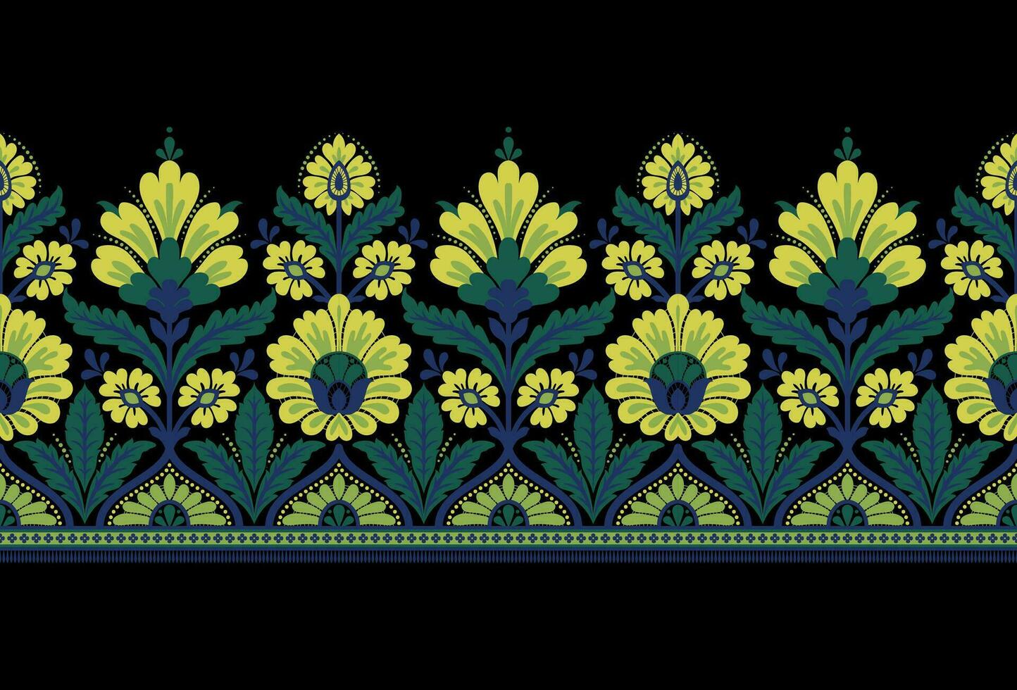 botánico floral sin costura. antecedentes sin costura modelo geométrico étnico modelo diseño para fondo, alfombra, fondo de pantalla, ropa, envase, batik, tela, impresión textil ilustración. vector