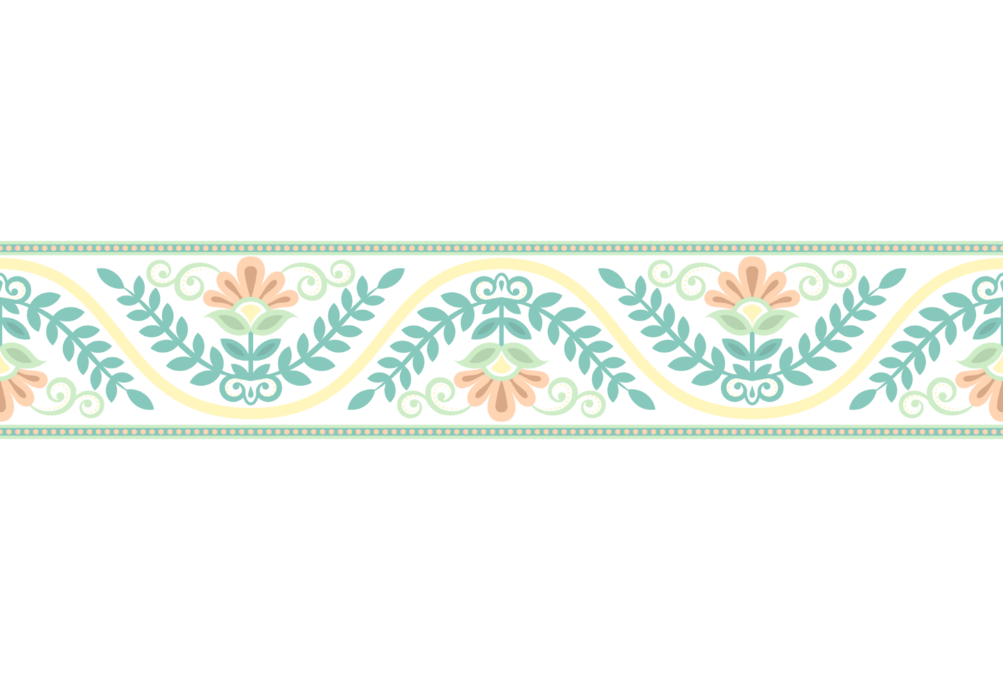 Vector floral elements. Seamless pattern for frames and borders. Used