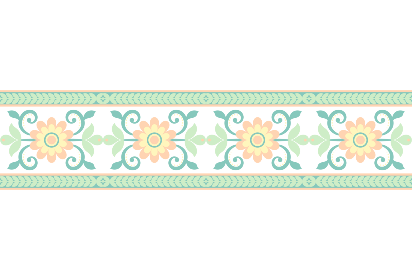 Vector floral elements. Seamless pattern for frames and borders. Used