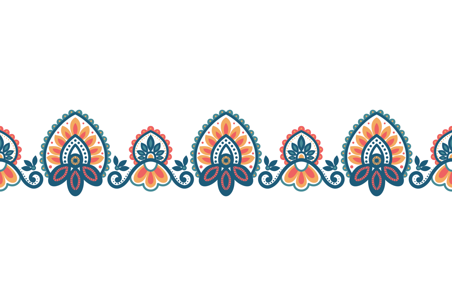 Vector floral elements. Seamless pattern for frames and borders. Used