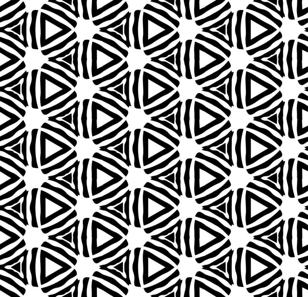 Black and white seamless abstract pattern. Background and backdrop. Grayscale ornamental design. Mosaic ornaments. Vector graphic illustration.