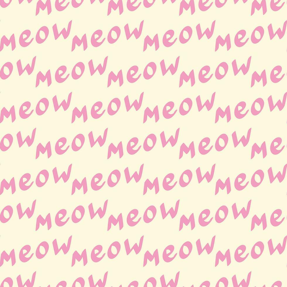 quote meow pattern. Funny quote pattern vector
