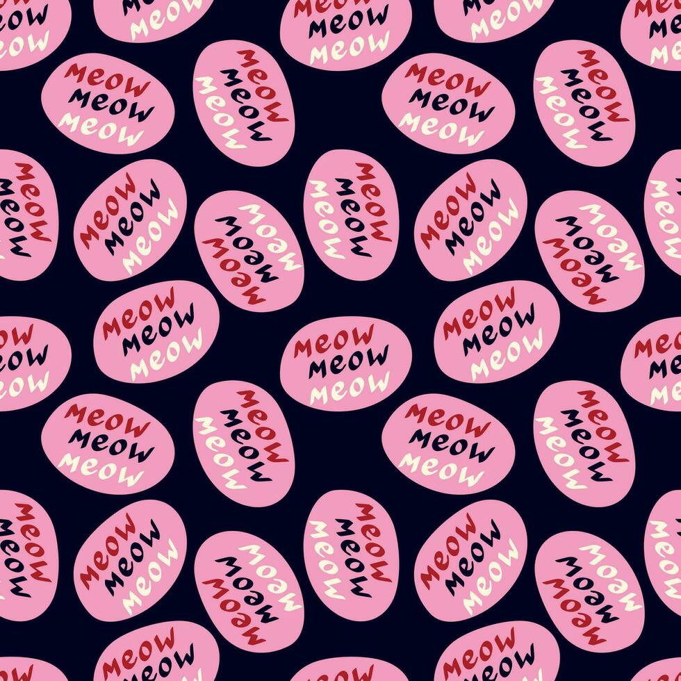 quote meow pattern. Funny quote pattern vector