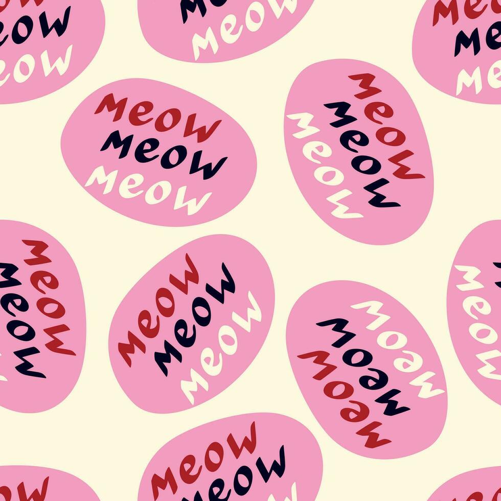 quote meow pattern. Funny quote pattern vector