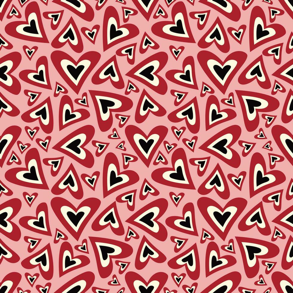 Stylized creative vibrant quirky expressive floral pattern in 60s in bright juicy colors vector