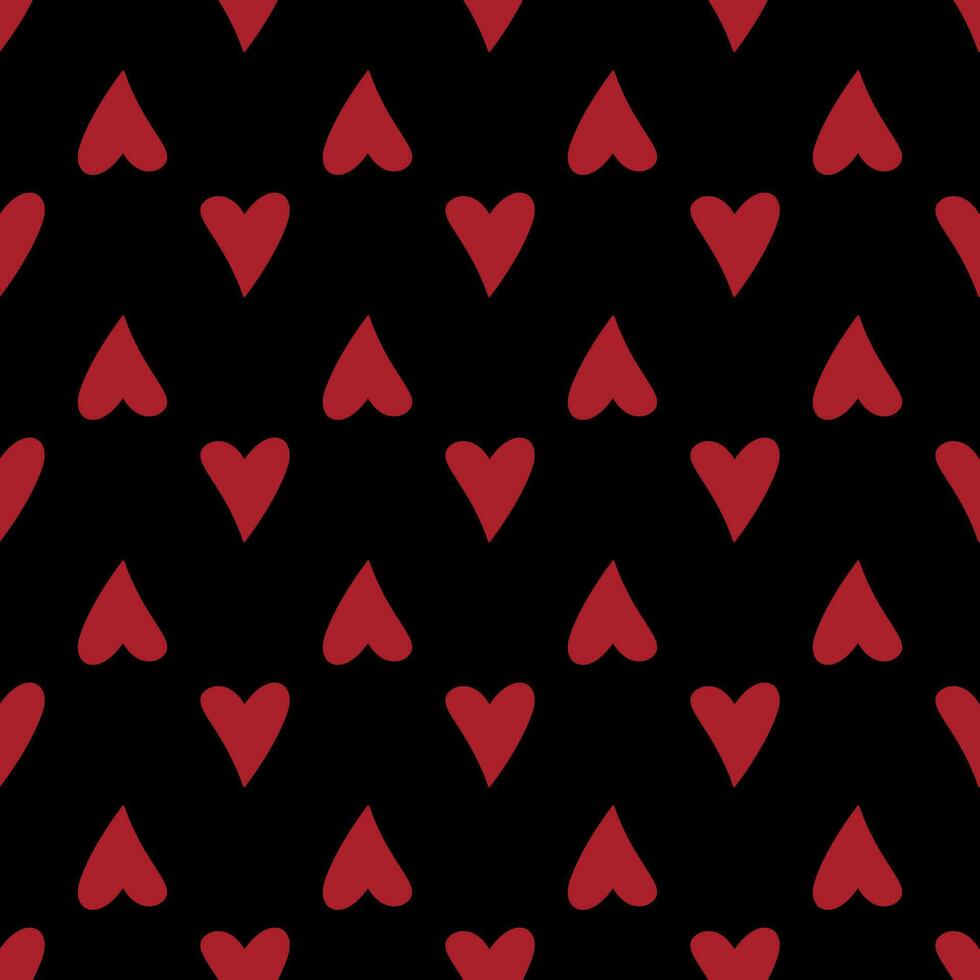 Valentines Day pattern with vibrant expressive funky hearts. vector