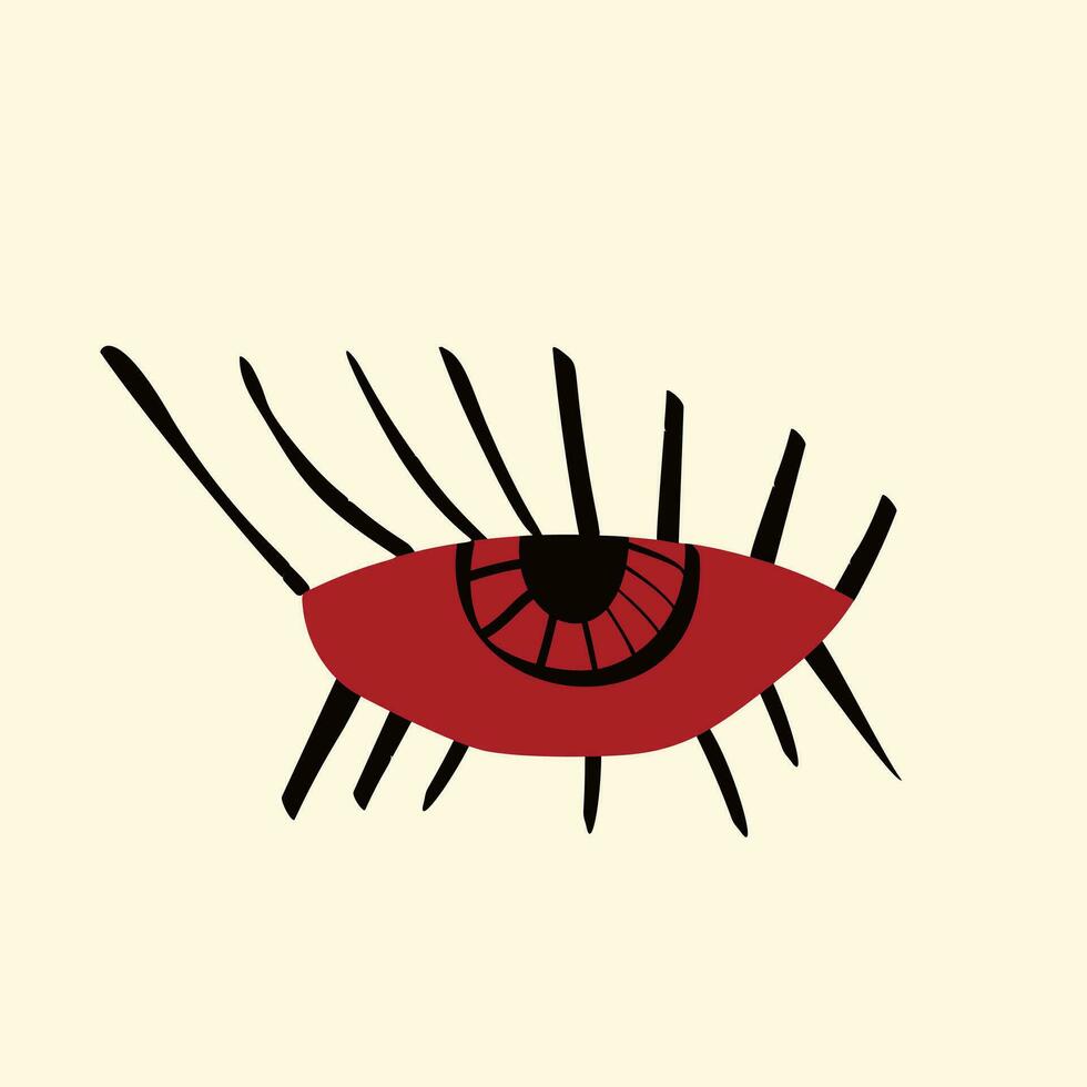 red creepy eye vector