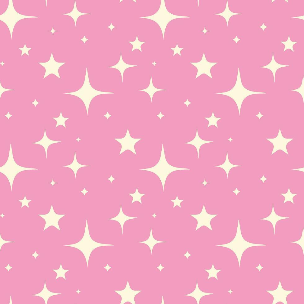 pattern with white stars. Retro disco groovy pattern vector