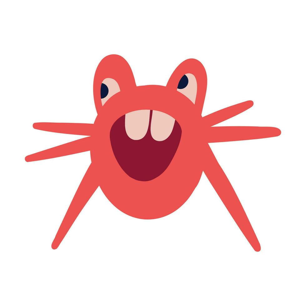 Amazing funny sea character cancer. vector