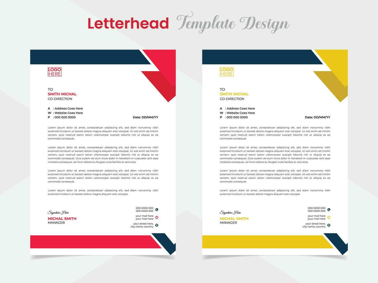 professional corporate business style letterhead design template vector