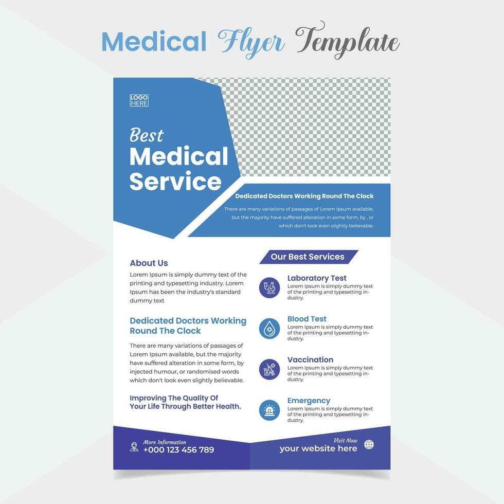medical agency healthcare poster and flyer template design vector
