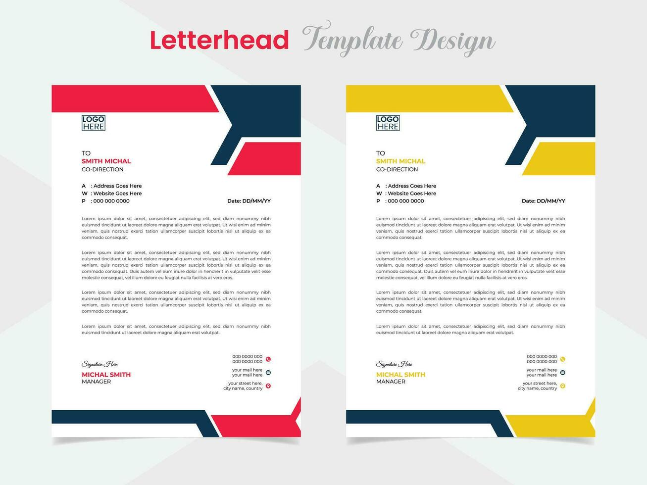 professional corporate business style letterhead design template vector