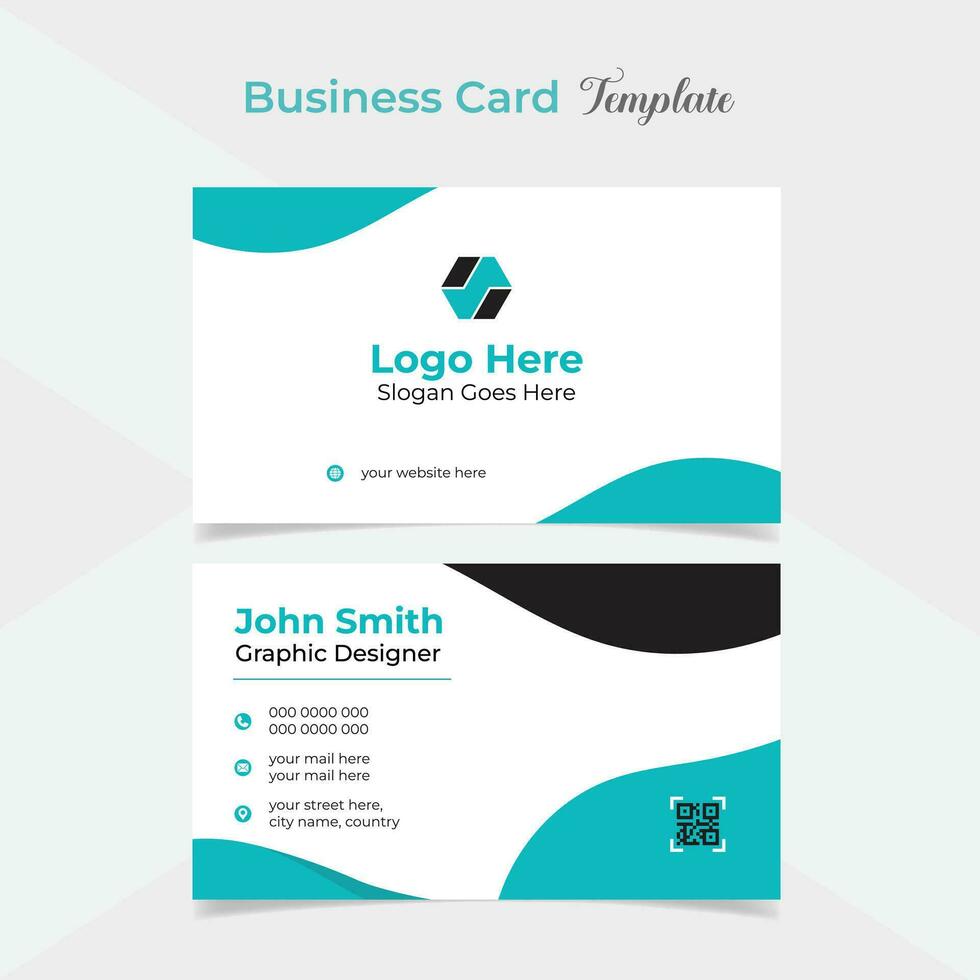professional and clean style modern business card template design vector