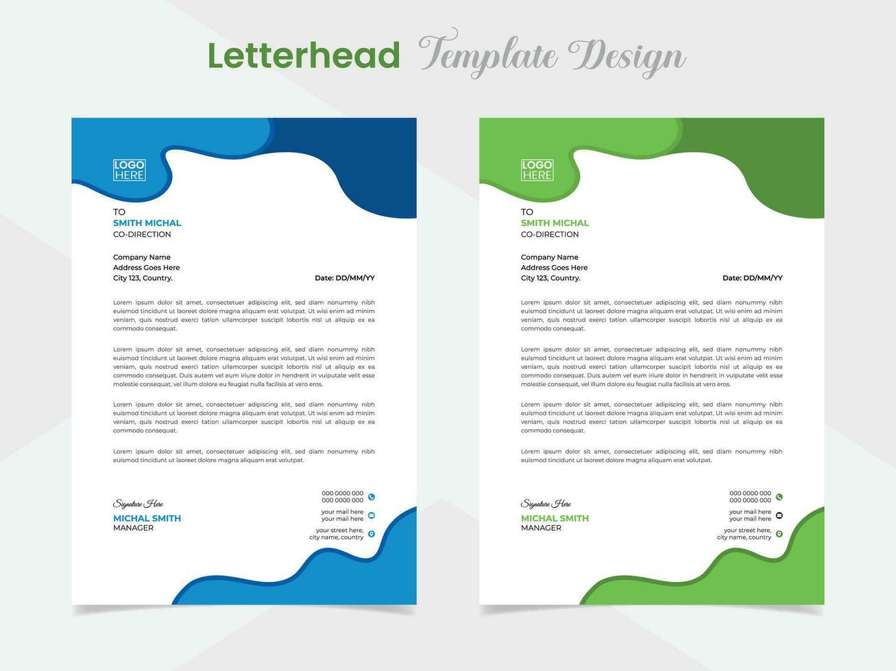 modern creative letterhead template design for business company vector