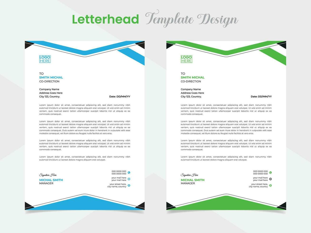 professional corporate business style letterhead design template vector