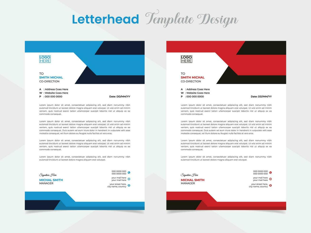 modern creative letterhead template design for your business vector