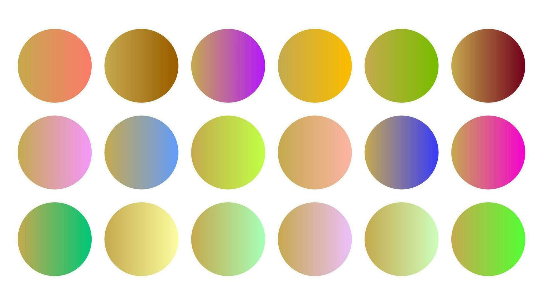 Colorful Fawn Color Shade Linear Gradient Palette Swatches Web Kit Circles Template Set vector